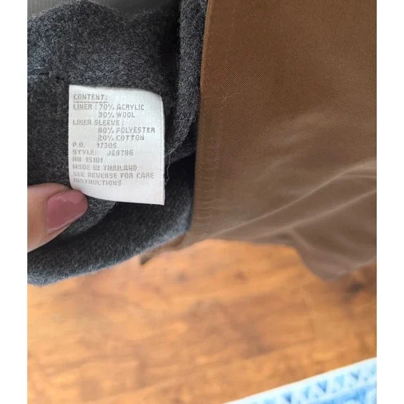 Jones New York Women Double Breasted Brown Cotton Blend Trench Coat Size Medium - Picture 8 of 8